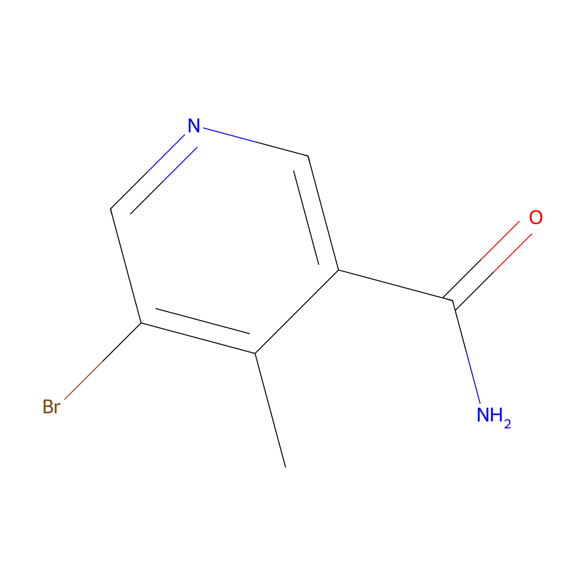 5-Bromo-4-methyl-3-pyridinecarboxamide molecular structure, CAS 677702-08-8