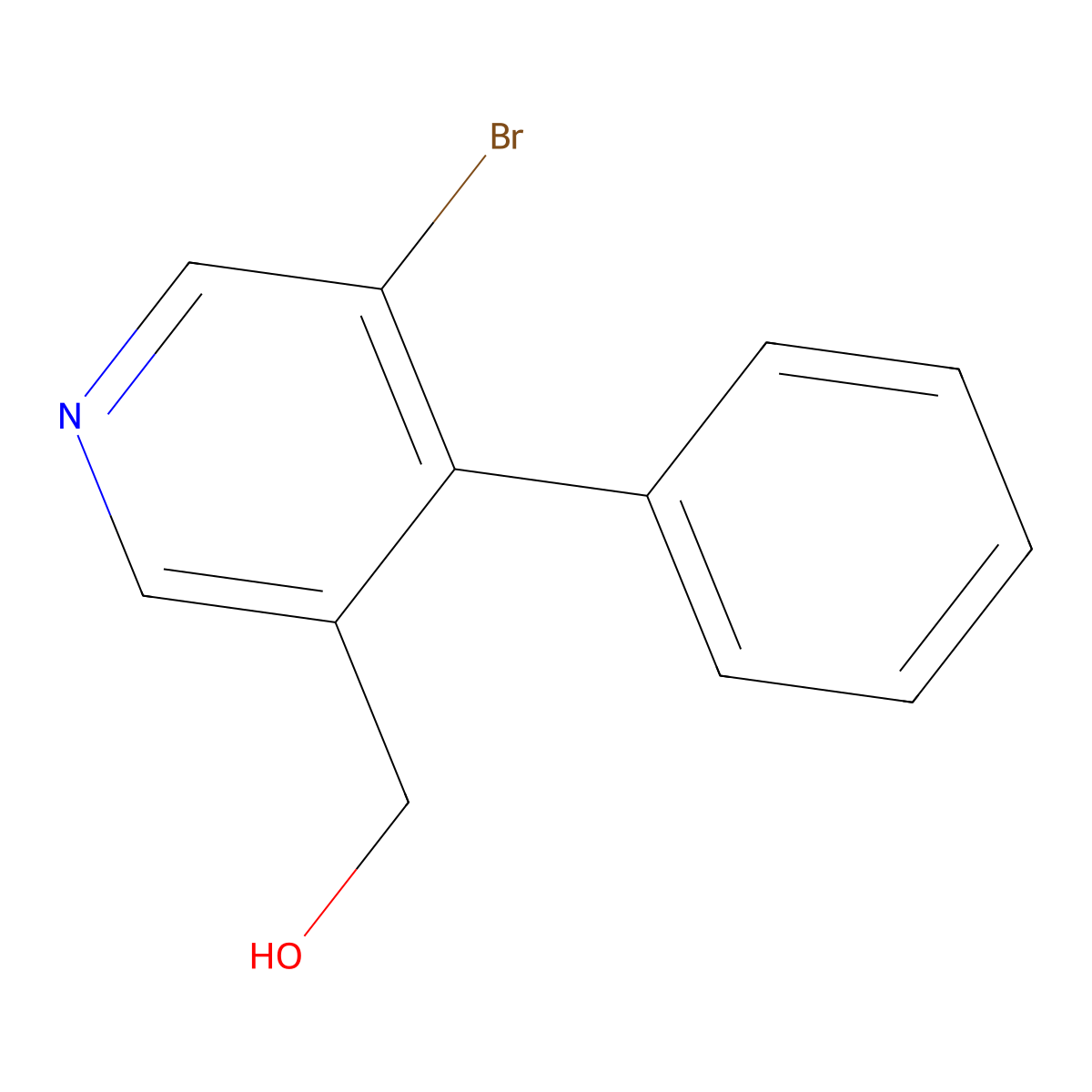 (5-Bromo-4-phenylpyridin-3-yl)methanol molecular structure, CAS 677702-11-3