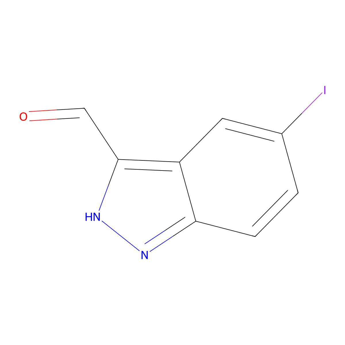 5-Iodo-1H-indazole-3-carbaldehyde molecular structure, CAS 677702-22-6