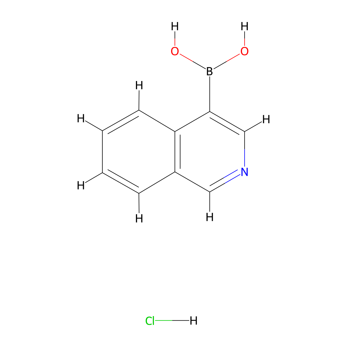 Isoquinoline-4-boronic acid hydrochloride molecular structure, CAS 677702-23-7