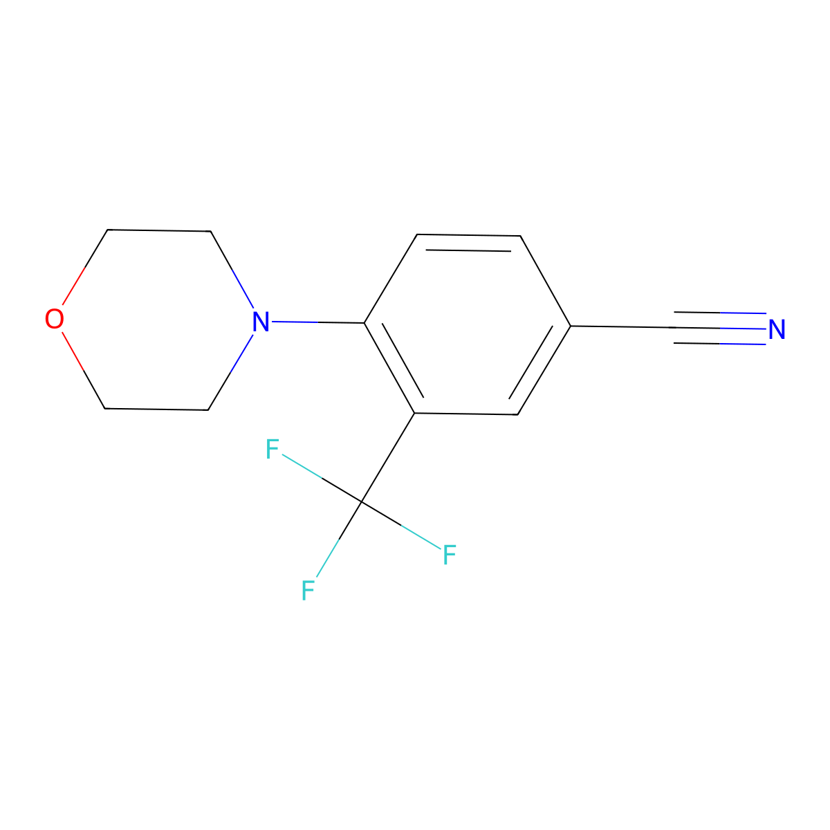 4-Morpholino-3-(trifluoromethyl)benzonitrile molecular structure, CAS 677704-57-3