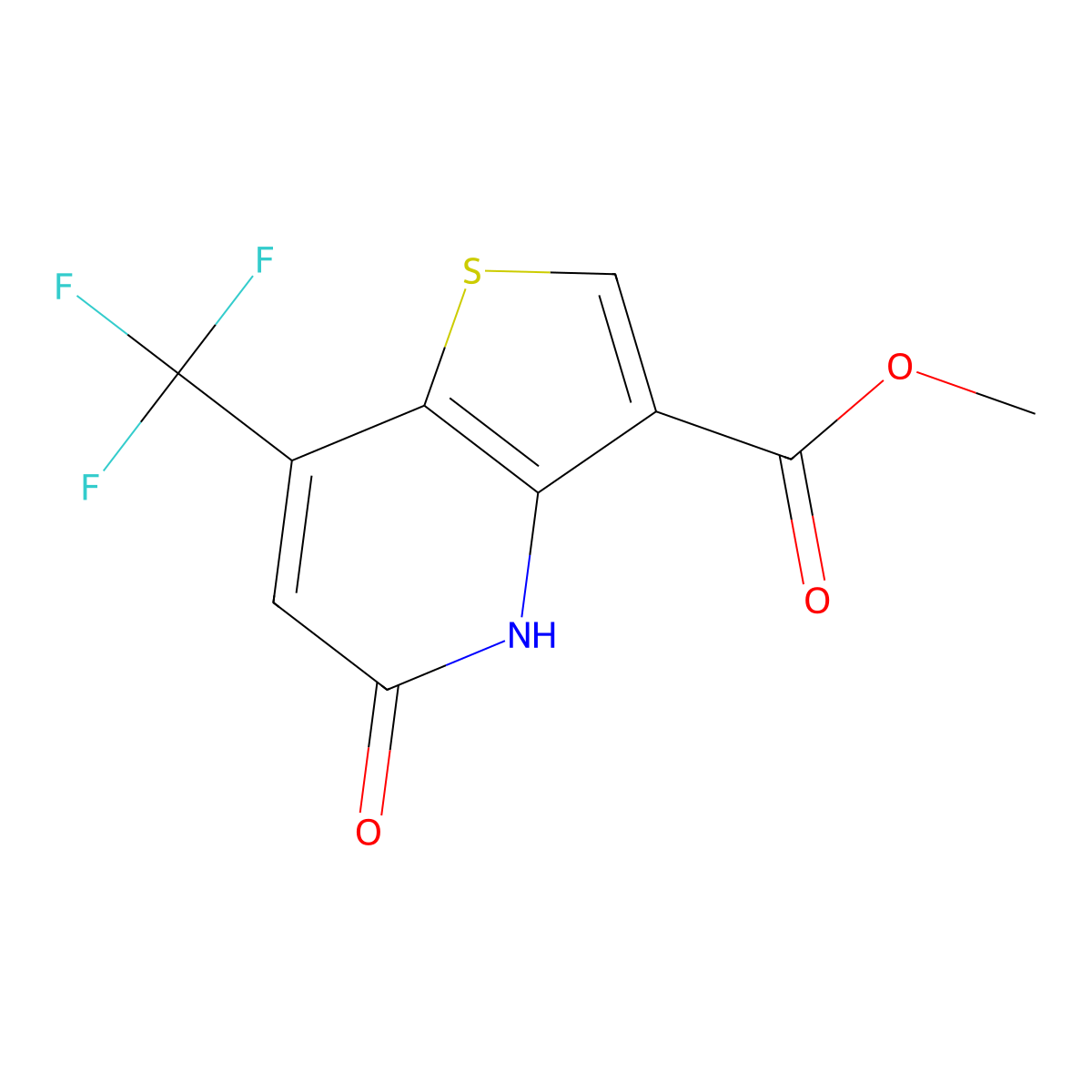 Methyl 5-oxo-7-(trifluoromethyl)-4,5-dihydrothieno[3,2-b]pyridine-3-carboxylate molecular structure, CAS 677705-01-0