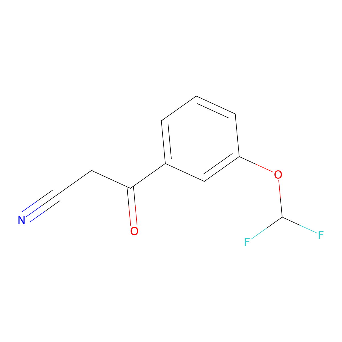 3-[3-(Difluoromethoxy)phenyl]-3-oxopropanenitrile molecular structure, CAS 677713-03-0