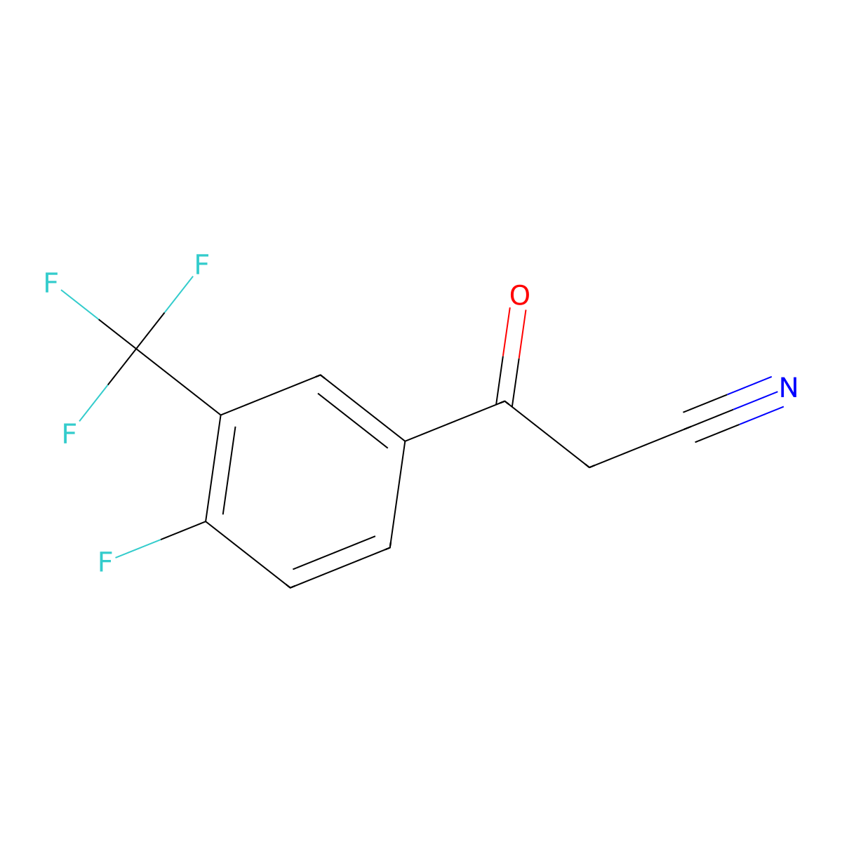 3-[4-Fluoro-3-(trifluoromethyl)phenyl]-3-oxopropanenitrile molecular structure, CAS 677713-06-3