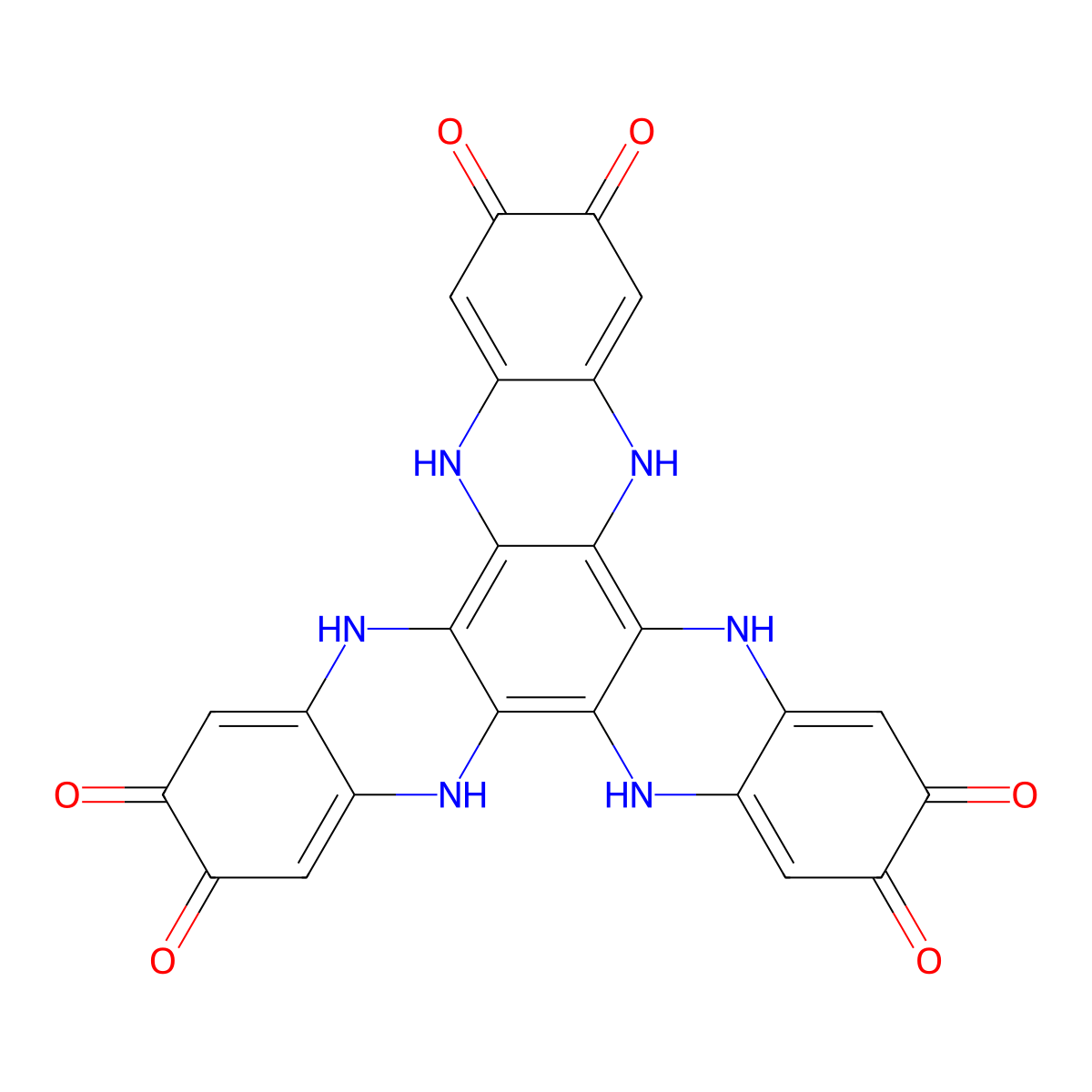 Diquinoxalino[2,3-a:2',3'-c]phenazine-2,3,8,9,14,15-hexaol molecular structure, CAS 677718-82-0