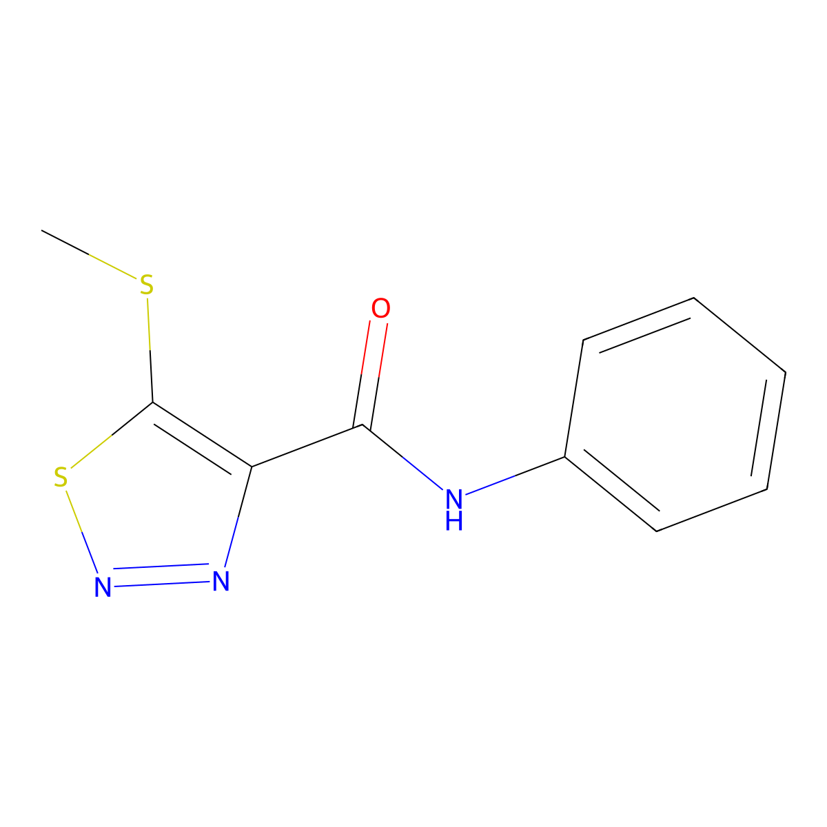 5-(Methylthio)-N-phenyl-1,2,3-thiadiazole-4-carboxamide molecular structure, CAS 677720-53-5
