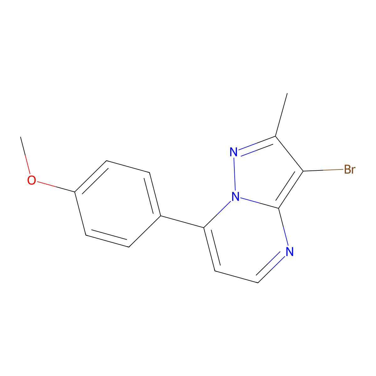 3-Bromo-7-(4-methoxyphenyl)-2-methylpyrazolo[1,5-a]pyrimidine molecular structure, CAS 677721-53-8