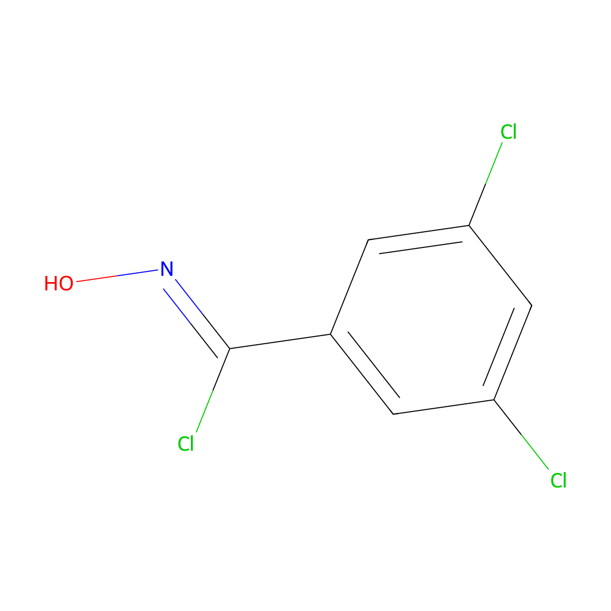 3,5-dichloro-N-hydroxybenzene-1-carbonimidoyl chloride molecular structure, CAS 677727-73-0