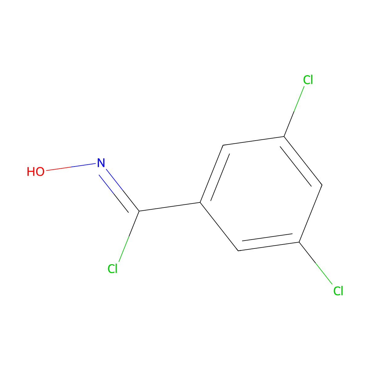 3,5-dichloro-N-hydroxybenzene-1-carbonimidoyl chloride molecular structure, CAS 677727-73-0