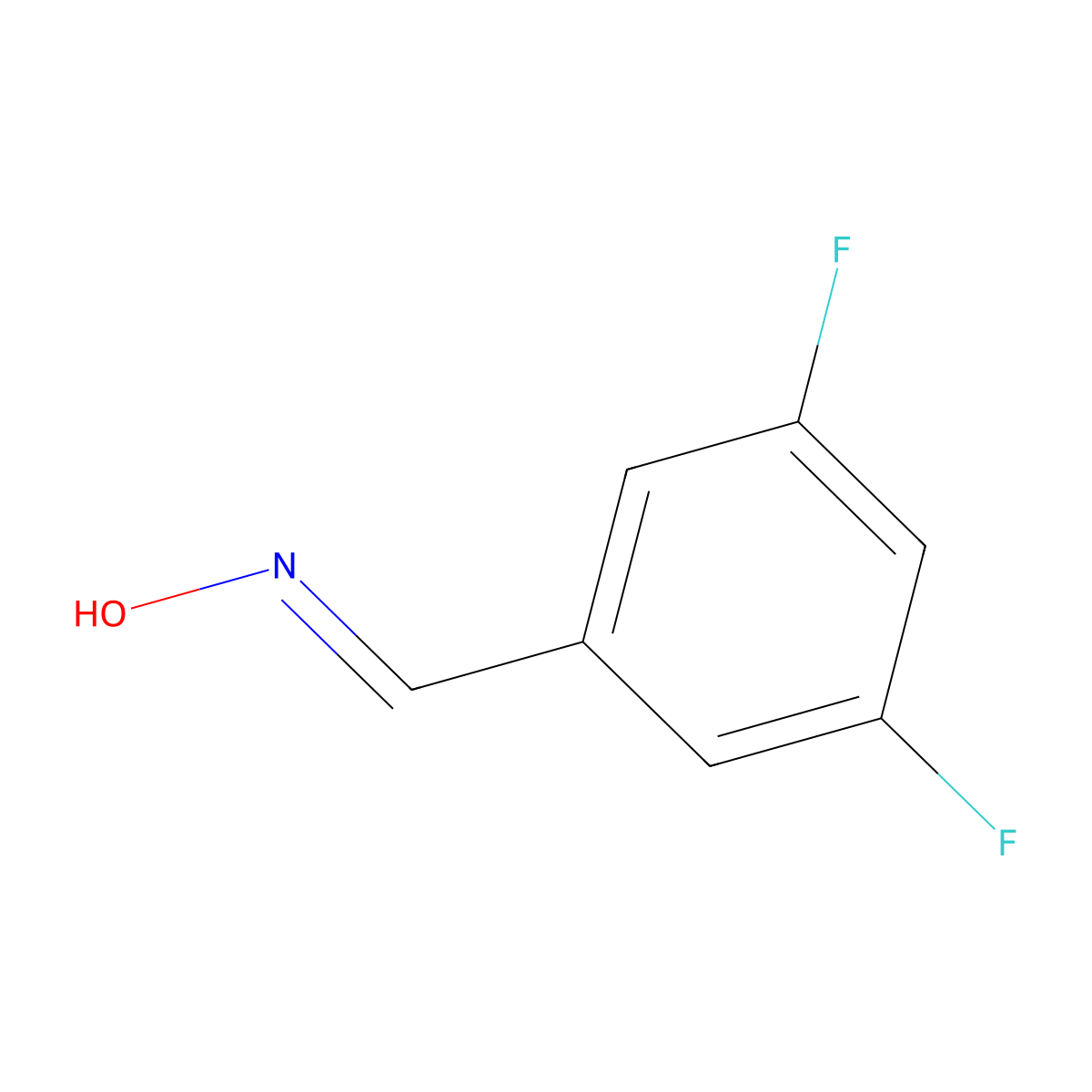 3,5-Difluorobenzaldehyde oxime molecular structure, CAS 677728-83-5