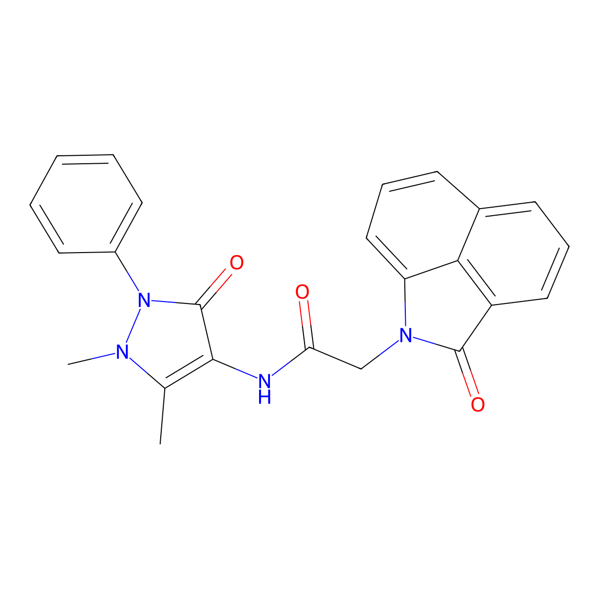 N-(1,5-dimethyl-3-oxo-2-phenyl-2,3-dihydro-1H-pyrazol-4-yl)-2-(2-oxobenzo[cd]indol-1(2H)-yl)acetamide molecular structure, CAS 677731-43-0