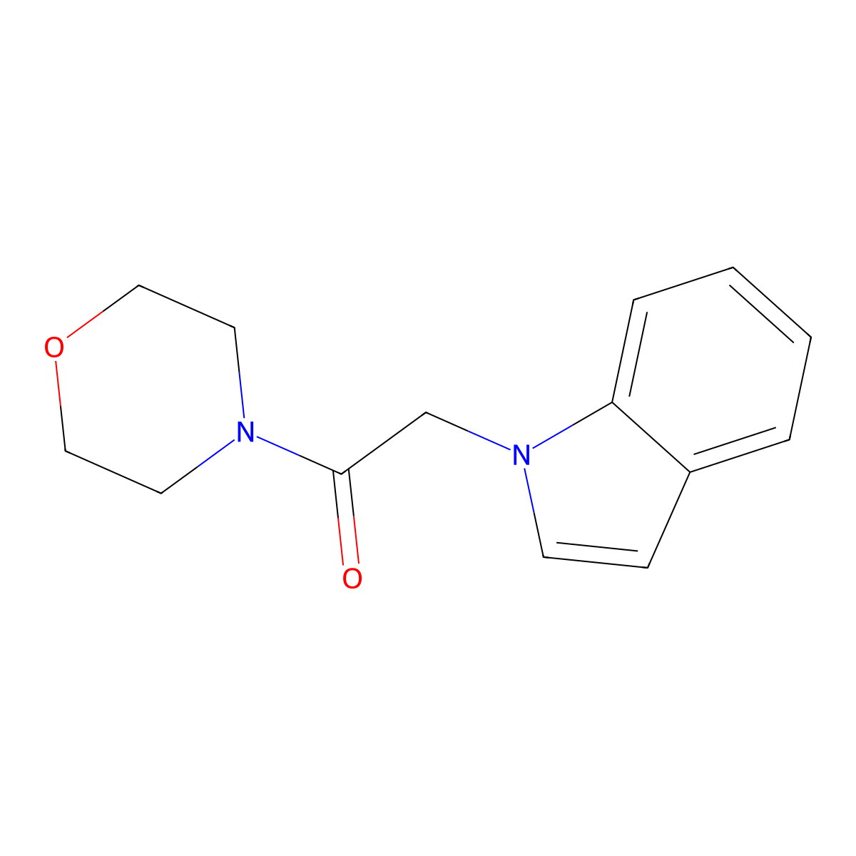 1-(2-morpholin-4-yl-2-oxoethyl)-1H-indole molecular structure, CAS 677733-57-2