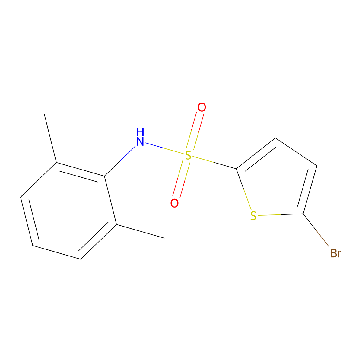 5-bromo-N-(2,6-dimethylphenyl)thiophene-2-sulfonamide molecular structure, CAS 677734-97-3