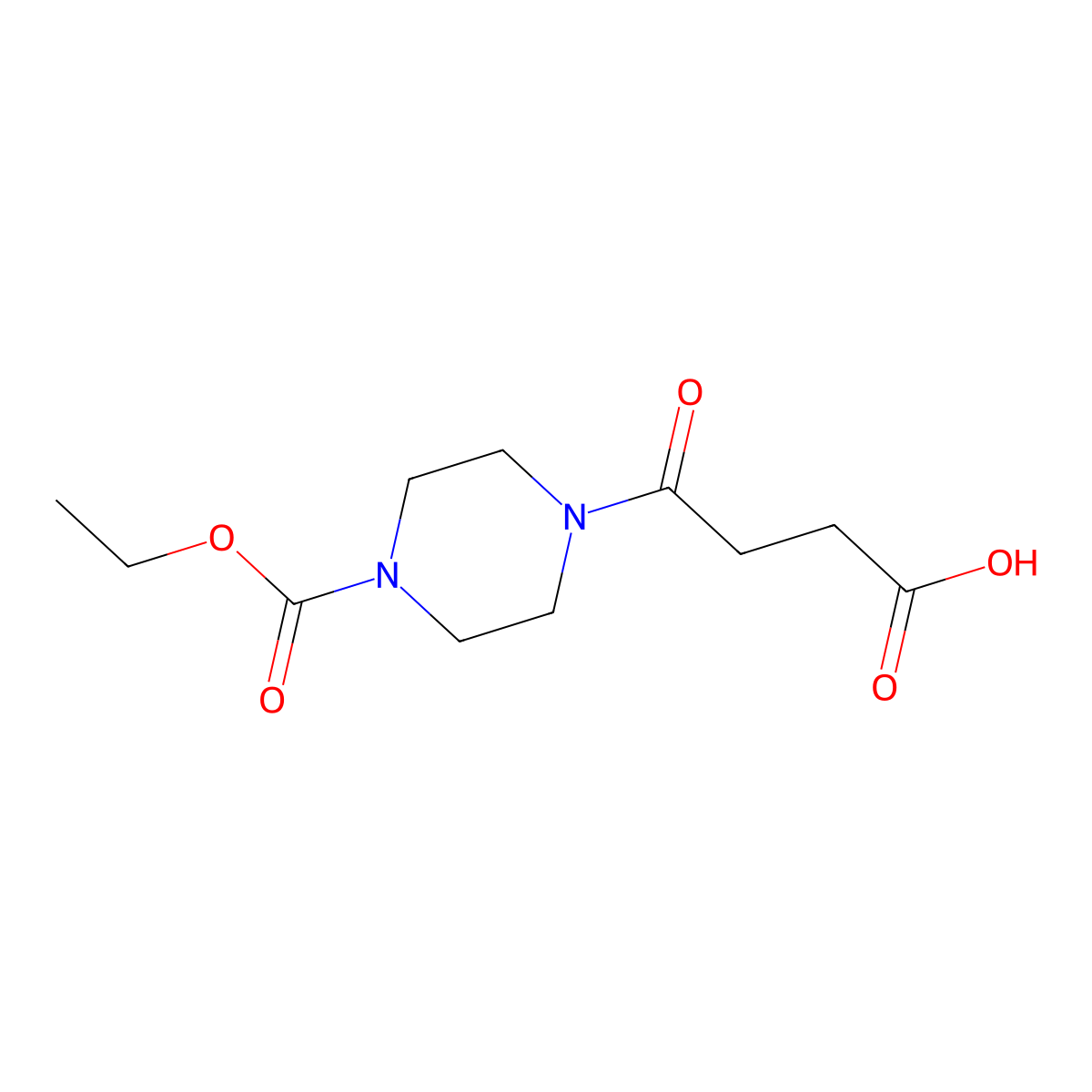 4-[4-(Ethoxycarbonyl)piperazin-1-yl]-4-oxobutanoic acid molecular structure, CAS 677741-91-2