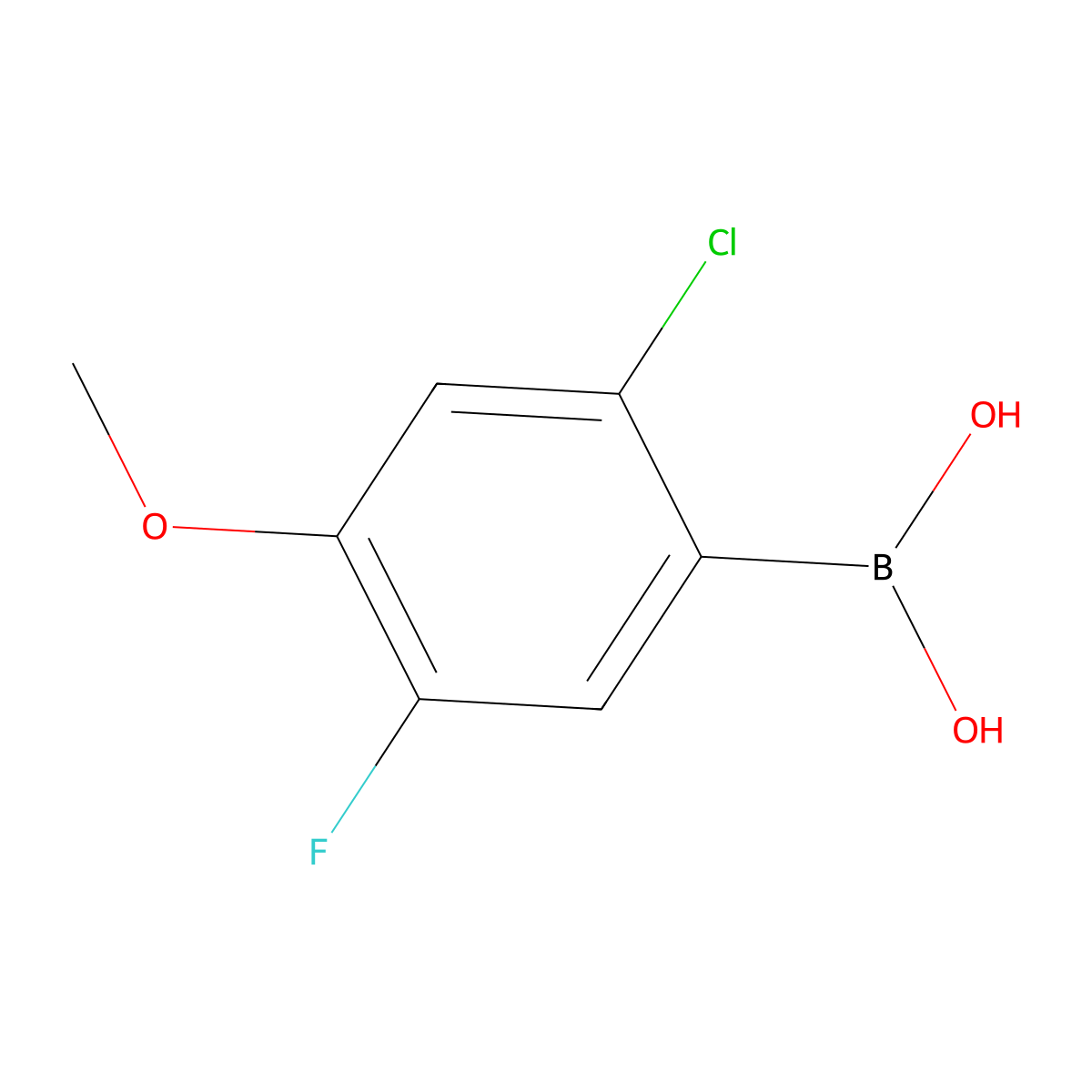 2-Chloro-5-fluoro-3-methoxyphenylboronic acid molecular structure, CAS 677741-96-7