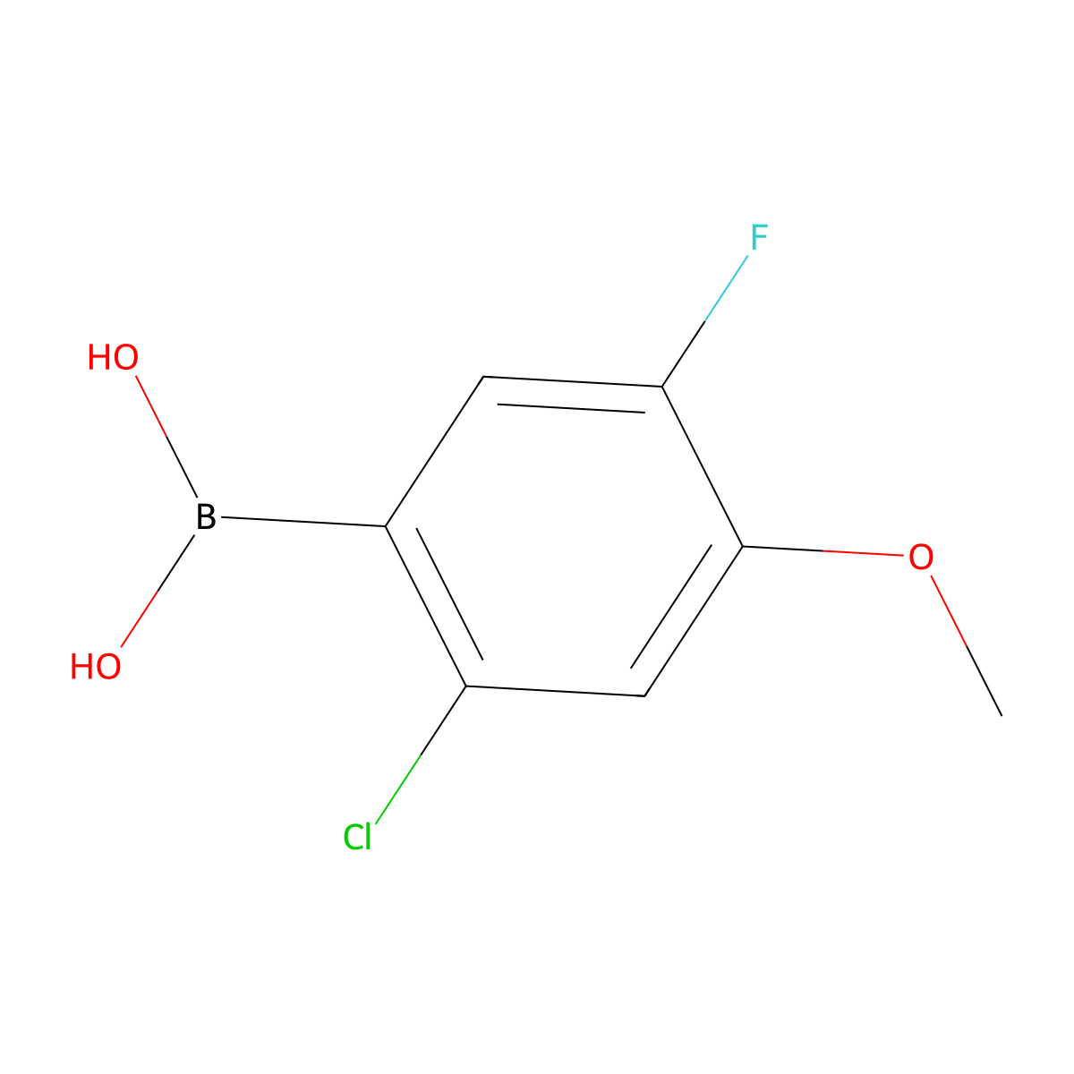 2-Chloro-5-fluoro-3-methoxyphenylboronic acid molecular structure, CAS 677741-96-7
