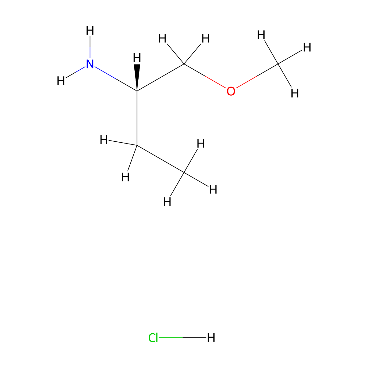 (S)-1-methoxybutan-2-amine hydrochloride molecular structure, CAS 677742-59-5