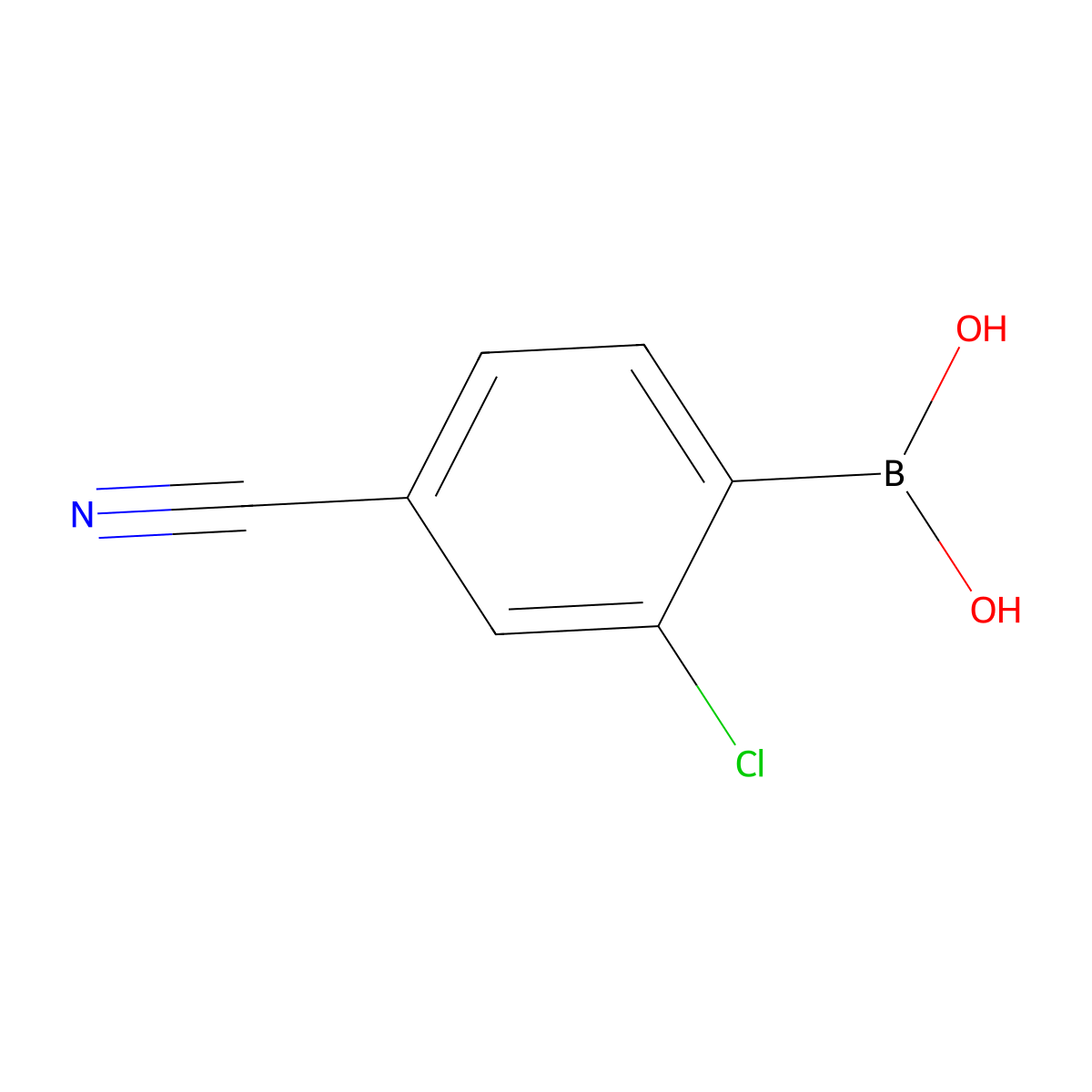 (2-Chloro-4-cyanophenyl)boronic acid molecular structure, CAS 677743-50-9
