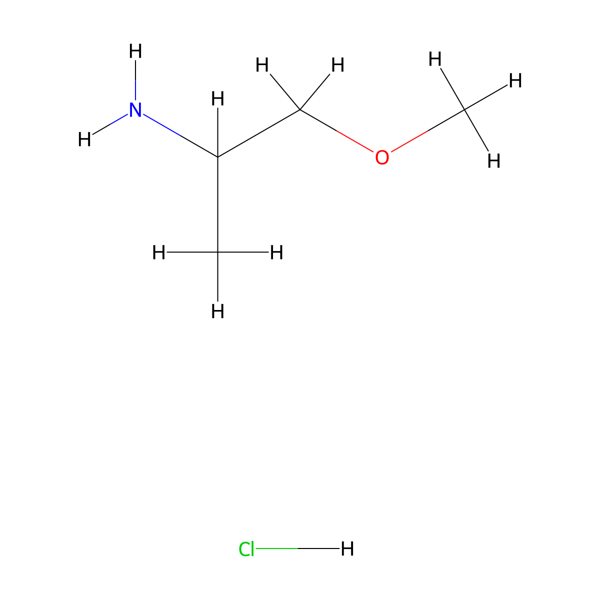 1-Methoxypropan-2-amine hydrochloride molecular structure, CAS 677743-83-8