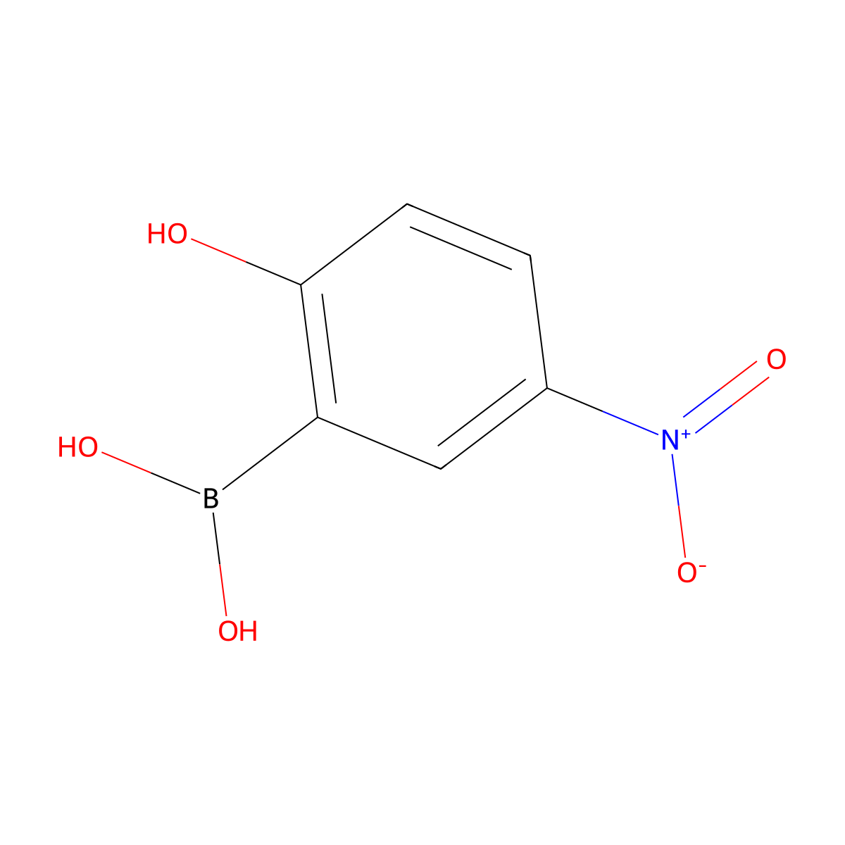(2-Hydroxy-5-nitrophenyl)boronic acid molecular structure, CAS 677746-32-6