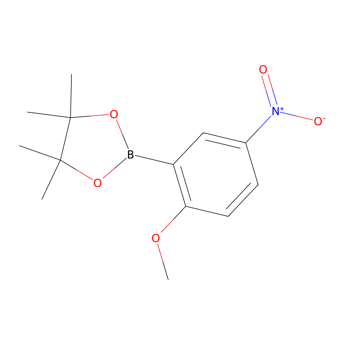 2-(2-Methoxy-5-nitrophenyl)-4,4,5,5-tetramethyl-1,3,2-dioxaborolane molecular structure, CAS 677746-34-8