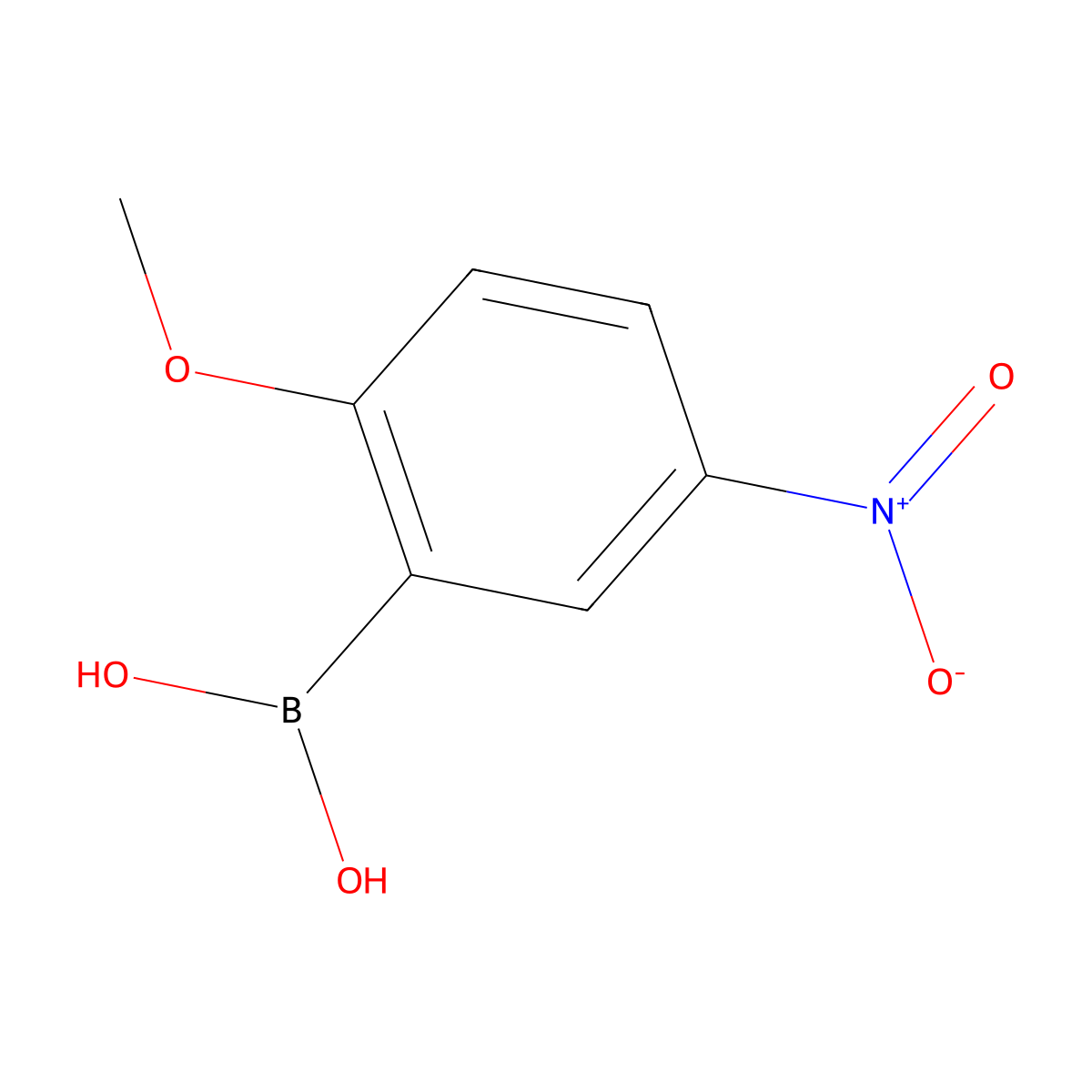 (2-Methoxy-5-nitrophenyl)boronic acid molecular structure, CAS 677746-35-9