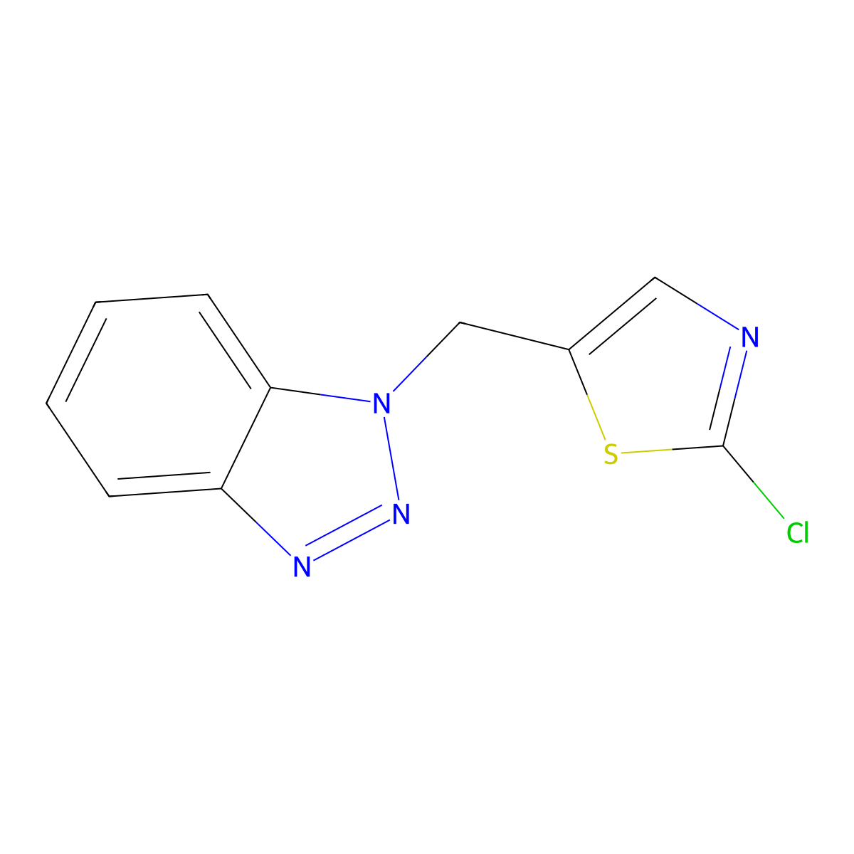 1-[(2-chloro-1,3-thiazol-5-yl)methyl]-1H-1,2,3-benzotriazole molecular structure, CAS 677749-41-6