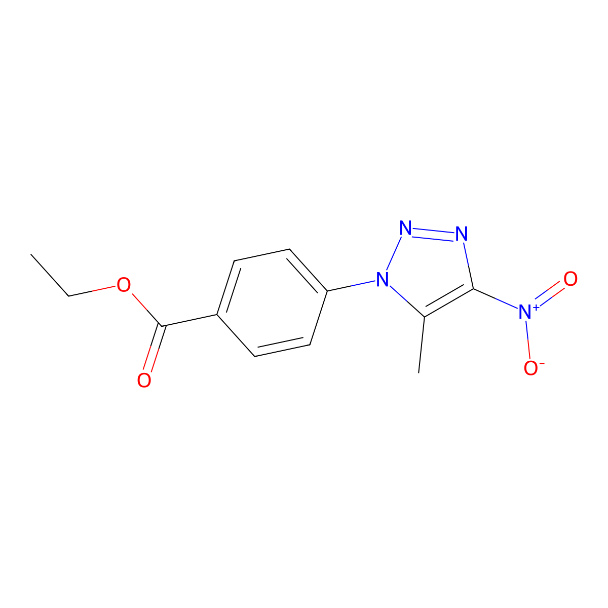 ethyl 4-(5-methyl-4-nitro-1H-1,2,3-triazol-1-yl)benzenecarboxylate molecular structure, CAS 677749-51-8