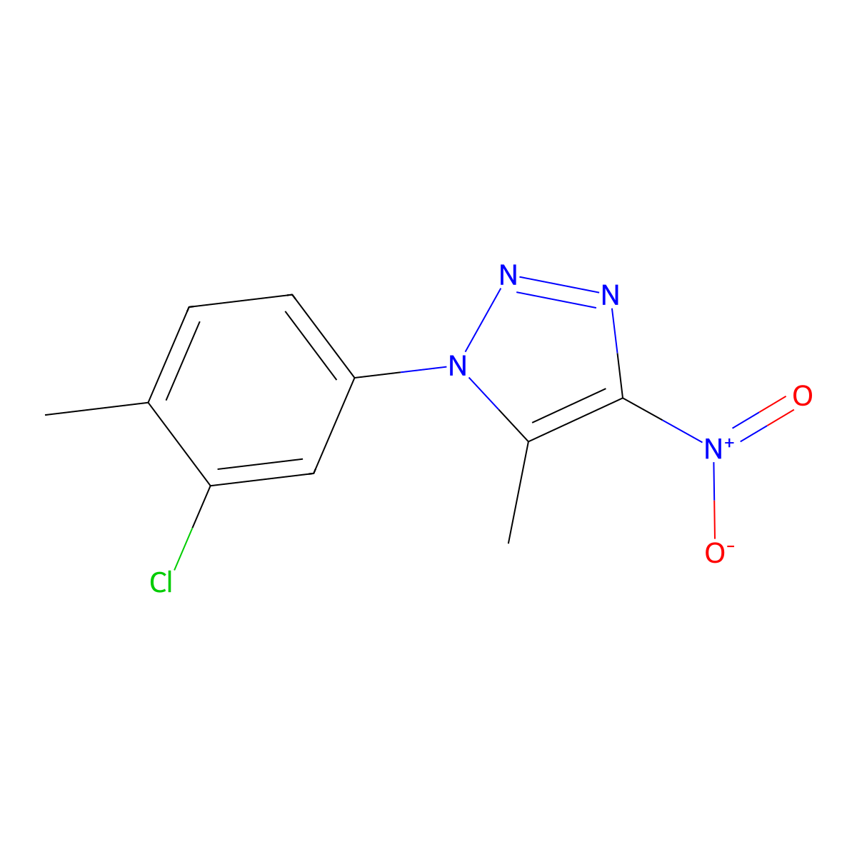 1-(3-chloro-4-methylphenyl)-5-methyl-4-nitro-1H-1,2,3-triazole molecular structure, CAS 677749-52-9