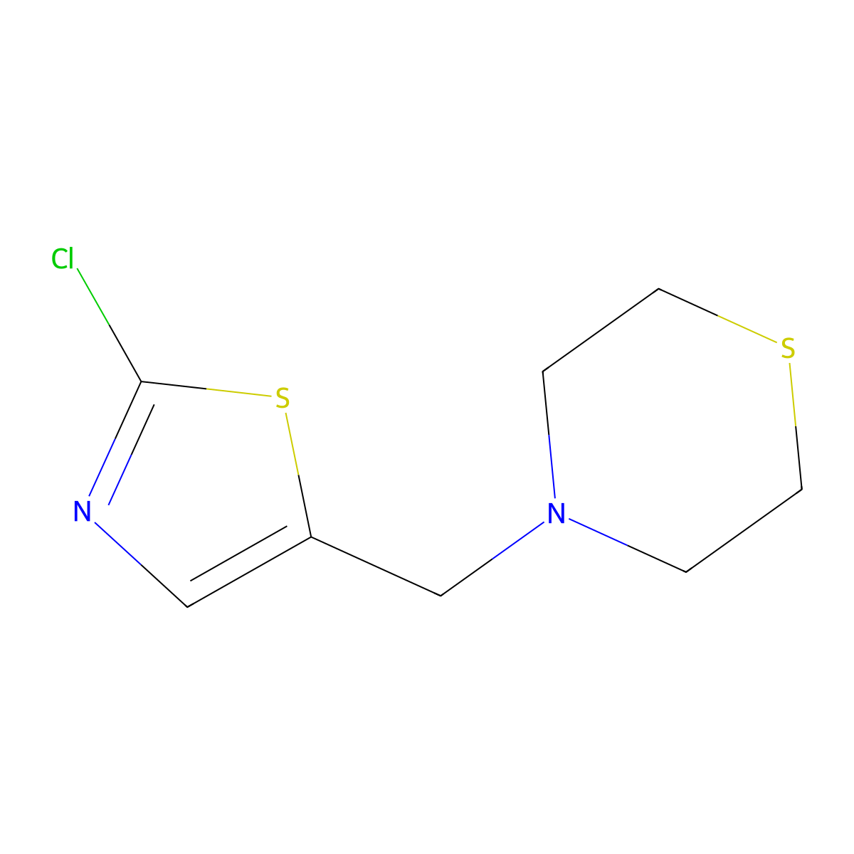 4-[(2-Chloro-1,3-thiazol-5-yl)methyl]thiomorpholine molecular structure, CAS 677749-63-2