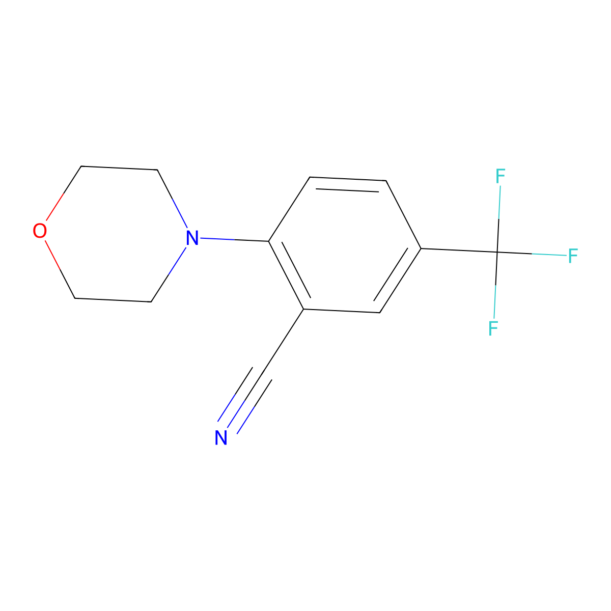 2-Morpholino-5-(trifluoromethyl)benzonitrile molecular structure, CAS 677749-94-9