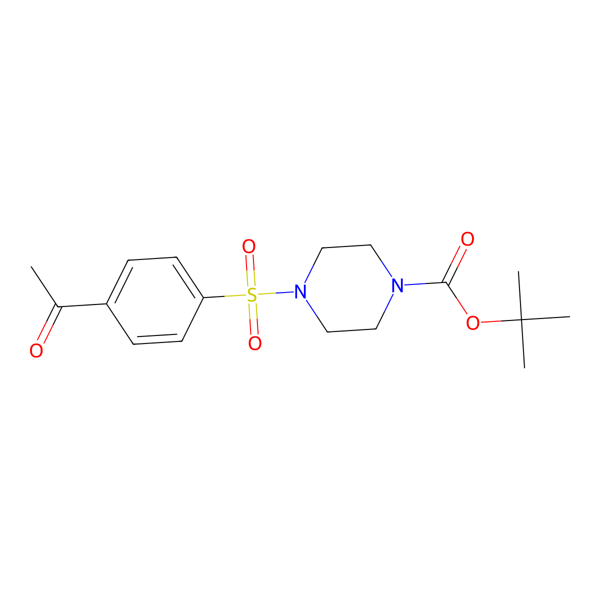 Tert-butyl 4-(4-acetylbenzenesulfonyl)piperazine-1-carboxylate molecular structure, CAS 677752-68-0