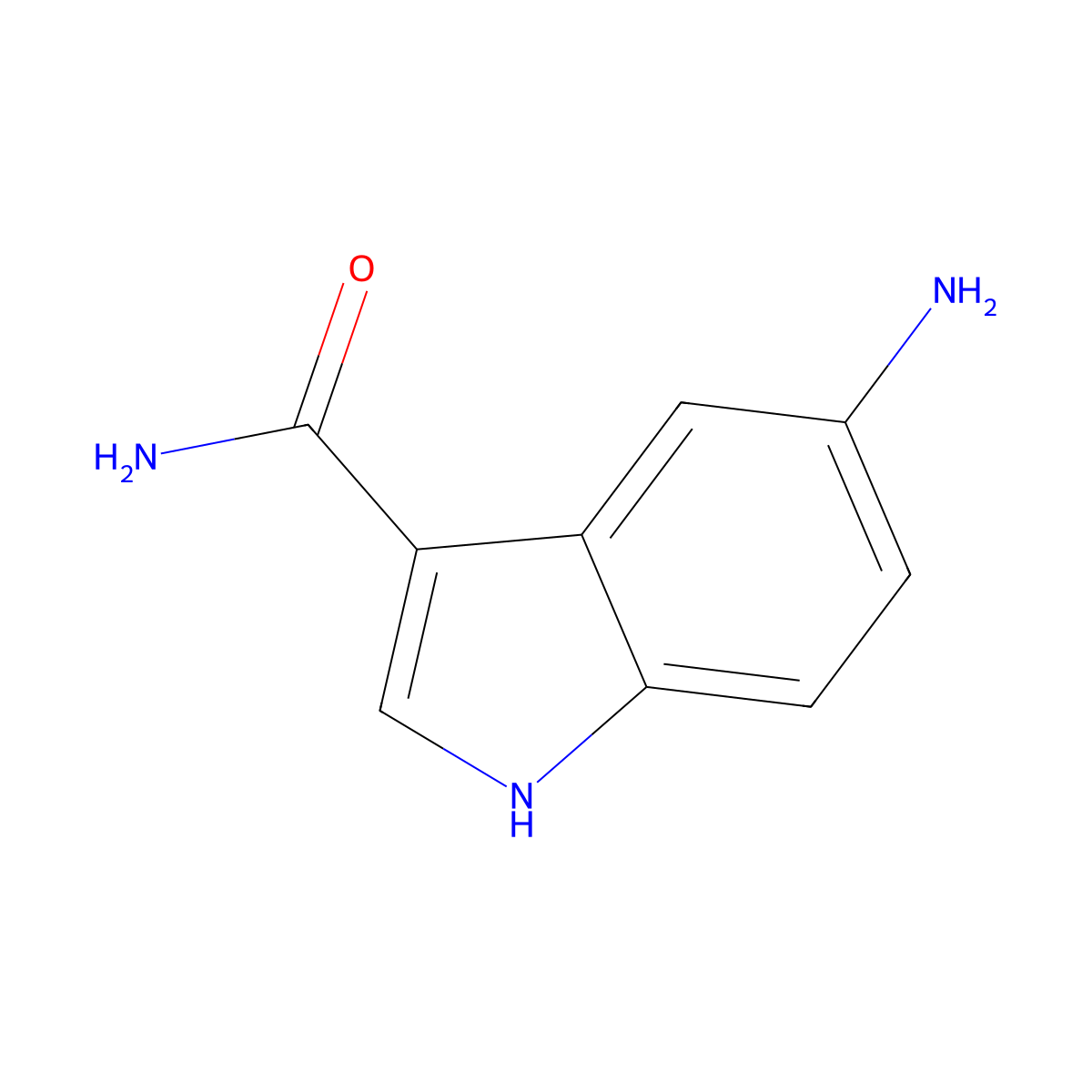 5-amino-1H-indole-3-carboxamide molecular structure, CAS 677752-70-4