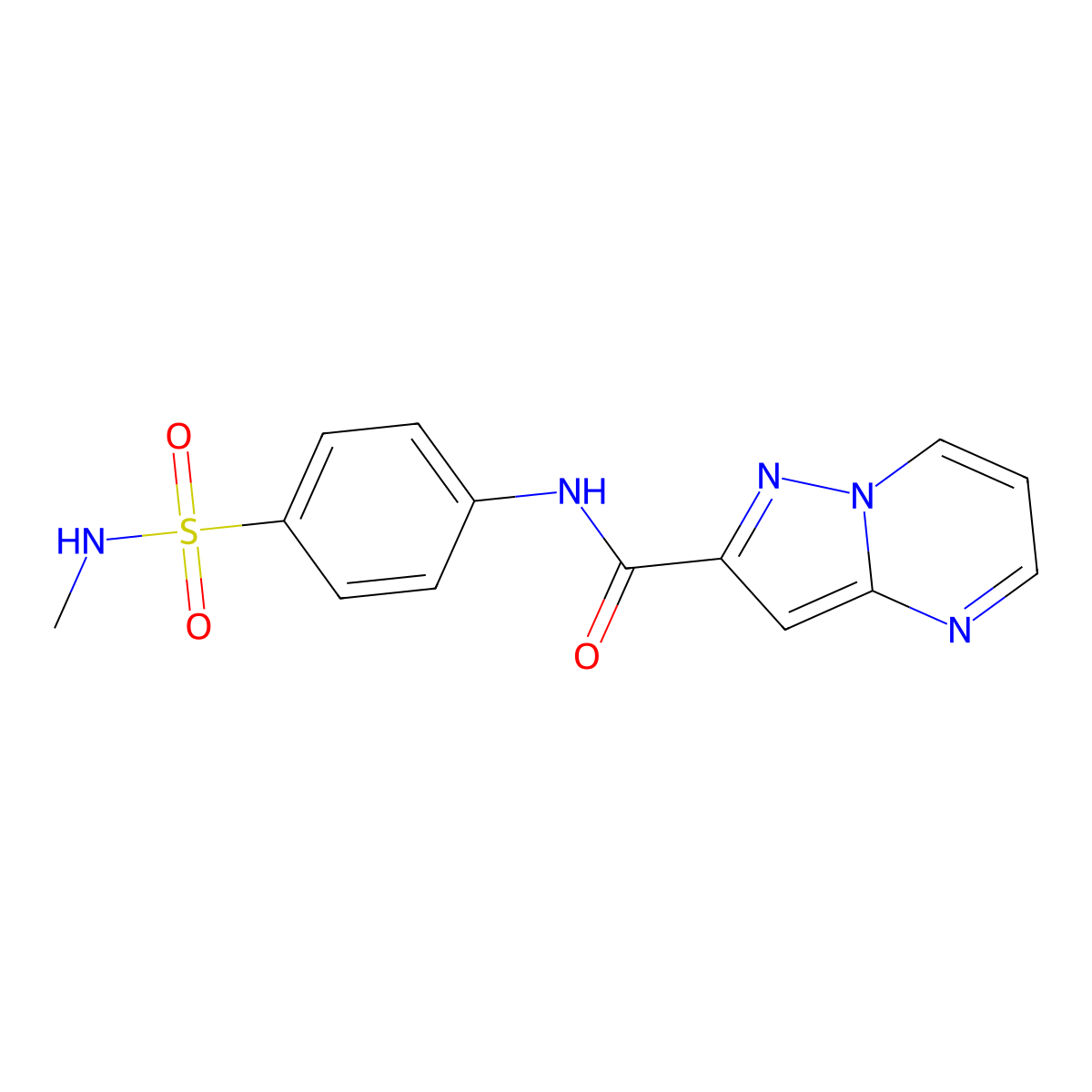 N-[4-(methylsulfamoyl)phenyl]pyrazolo[1,5-a]pyrimidine-2-carboxamide molecular structure, CAS 677754-95-9