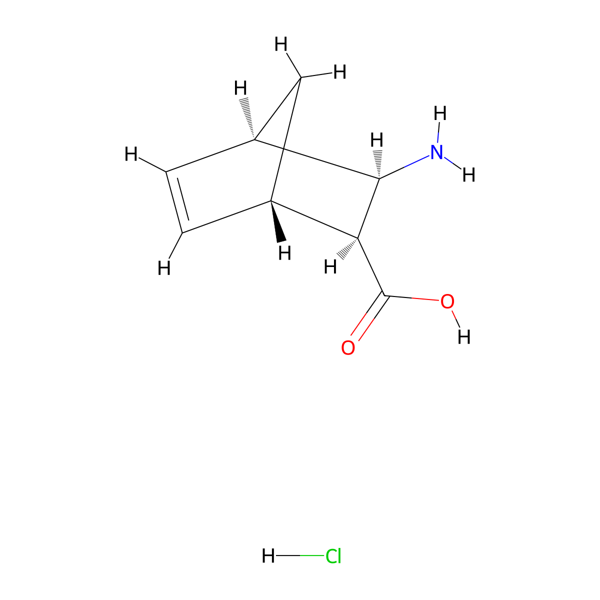 (1S,2S,3R,4R)-3-Aminobicyclo[2.2.1]hept-5-ene-2-carboxylic acid hydrochloride molecular structure, CAS 677757-33-4