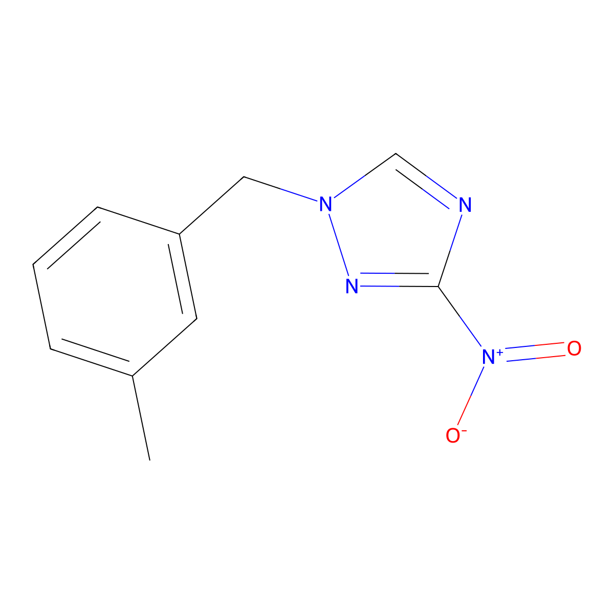 1-(3-methylbenzyl)-3-nitro-1H-1,2,4-triazole molecular structure, CAS 677759-21-6