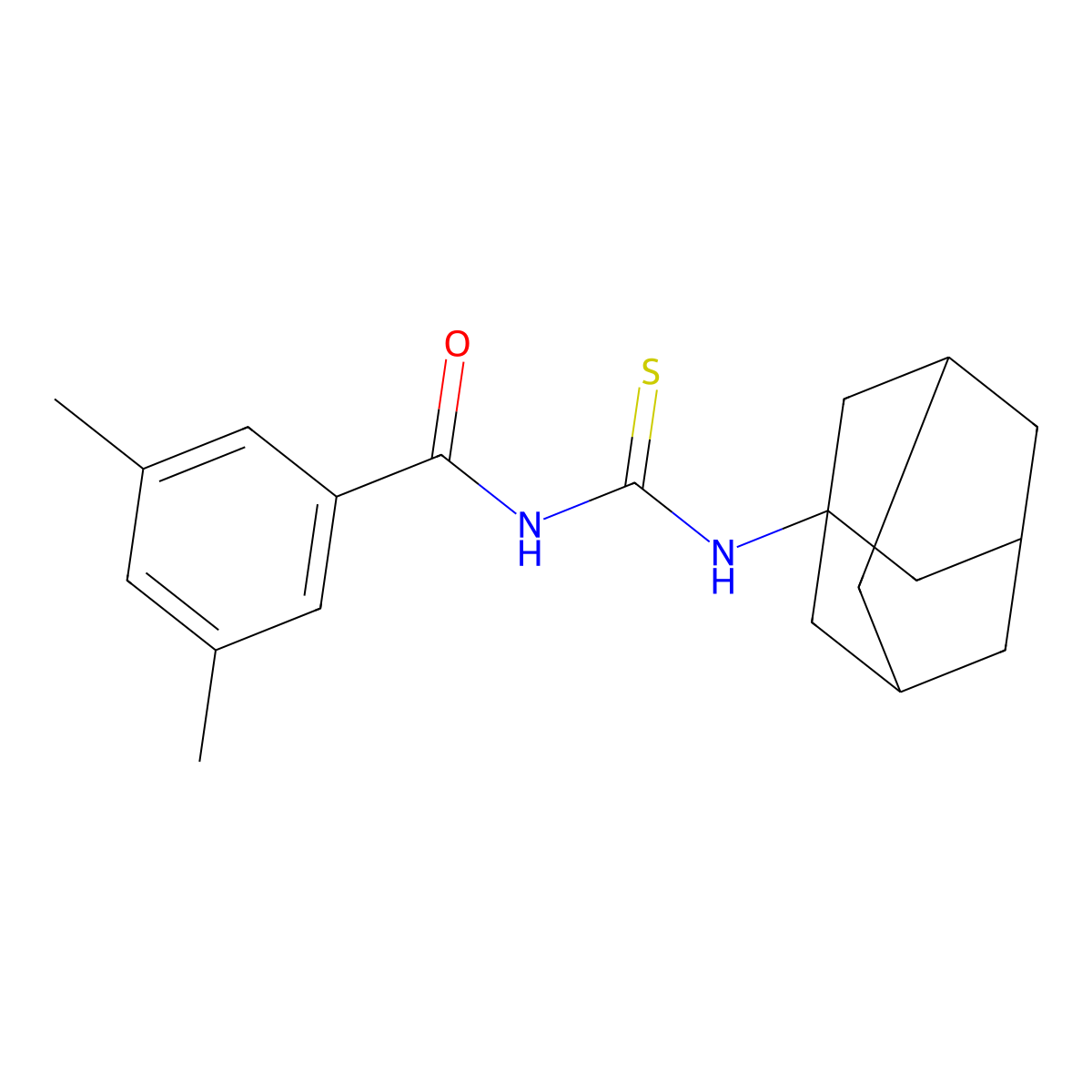 N-(1-adamantylcarbamothioyl)-3,5-dimethylbenzamide molecular structure, CAS 677761-01-2