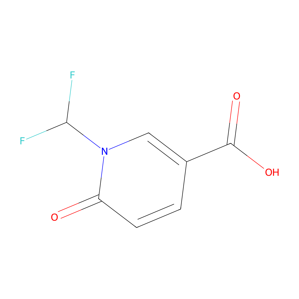 1-(Difluoromethyl)-6-oxo-1,6-dihydropyridine-3-carboxylic acid molecular structure, CAS 677761-98-7