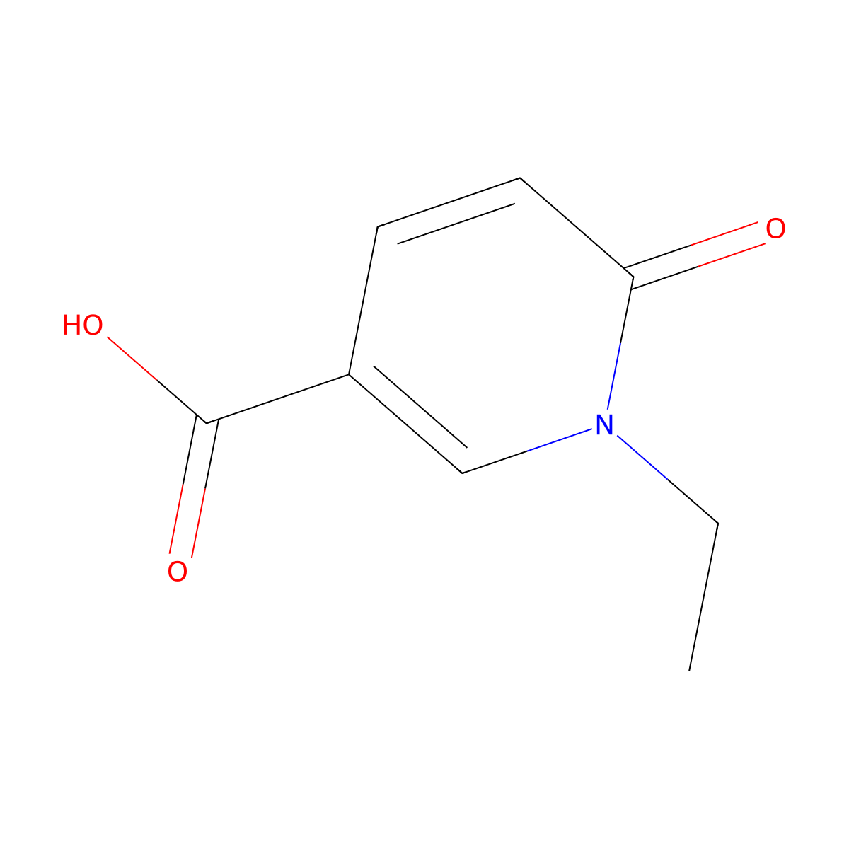1-Ethyl-6-oxo-1,6-dihydropyridine-3-carboxylic acid molecular structure, CAS 677762-00-4