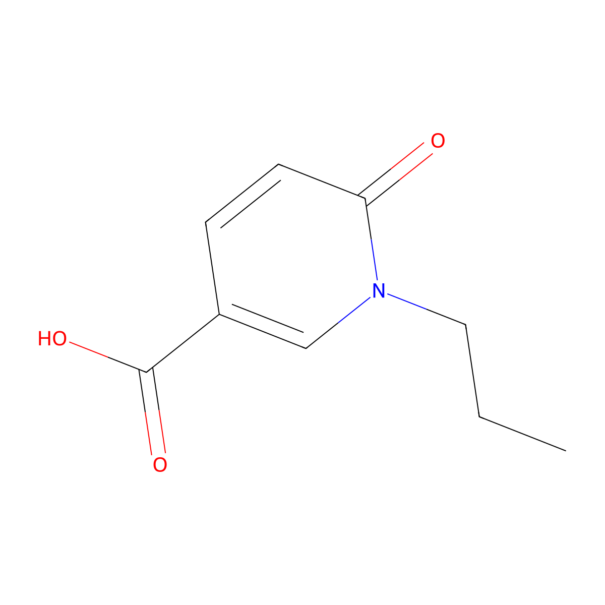 6-Oxo-1-propyl-1,6-dihydropyridine-3-carboxylic acid molecular structure, CAS 677762-05-9