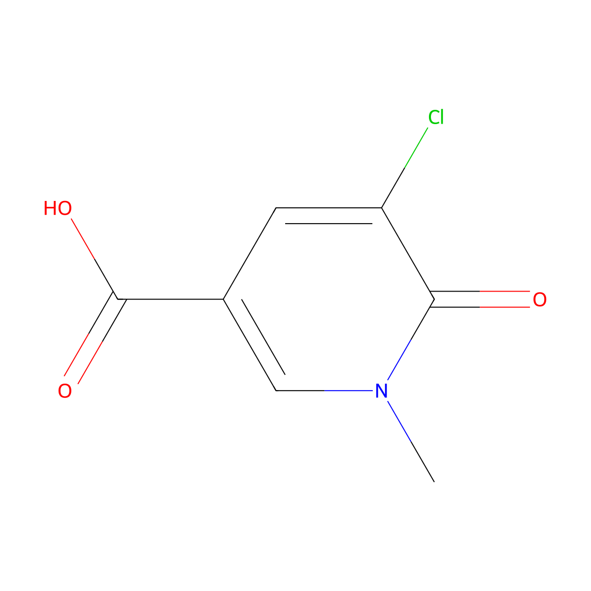 5-Chloro-1-methyl-6-oxo-1,6-dihydropyridine-3-carboxylic acid molecular structure, CAS 677762-31-1