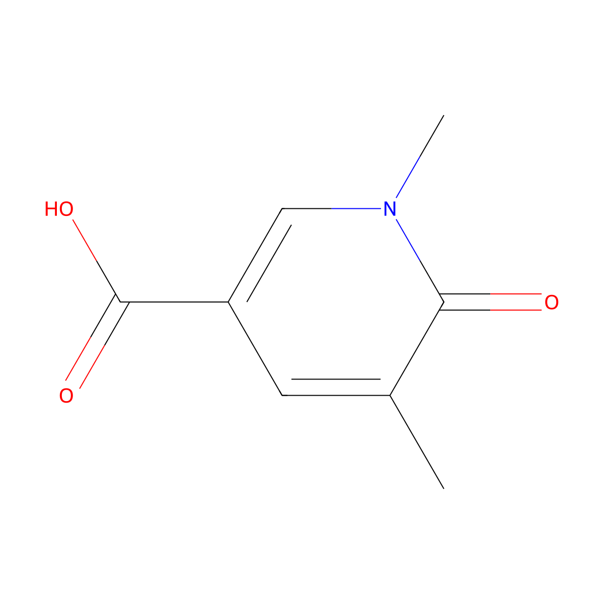 1,5-Dimethyl-6-oxo-1,6-dihydropyridine-3-carboxylic acid molecular structure, CAS 677762-39-9