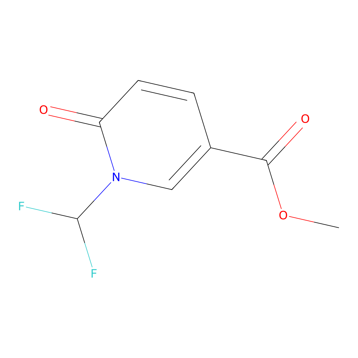 Methyl 1-(difluoromethyl)-6-oxo-1,6-dihydropyridine-3-carboxylate molecular structure, CAS 677763-00-7