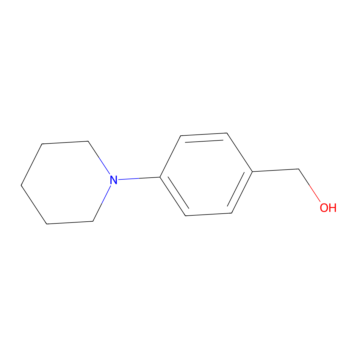 (4-(Piperidin-1-yl)phenyl)methanol molecular structure, CAS 677764-87-3