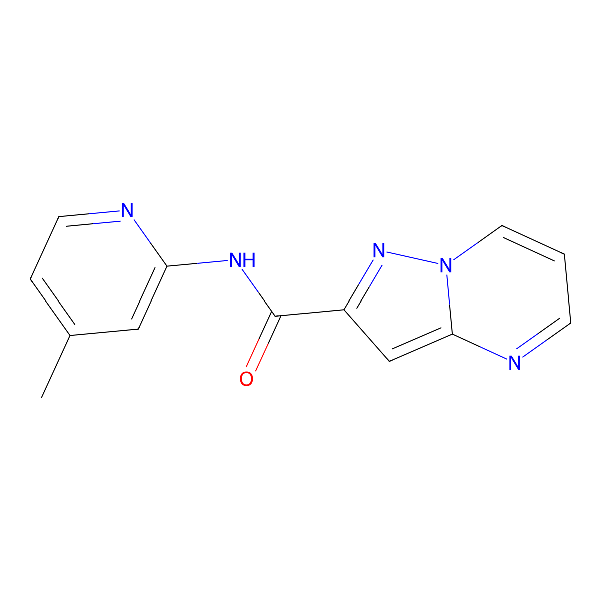 N-(4-methylpyridin-2-yl)pyrazolo[1,5-a]pyrimidine-2-carboxamide molecular structure, CAS 677769-36-7