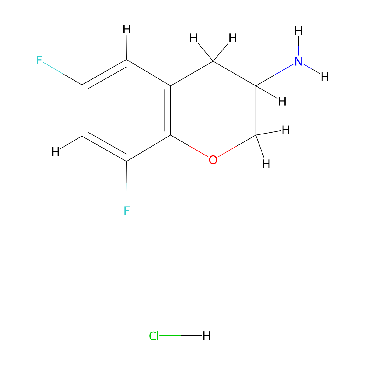6,8-Difluoro-chroman-3-ylamine hydrochloride molecular structure, CAS 677773-53-4