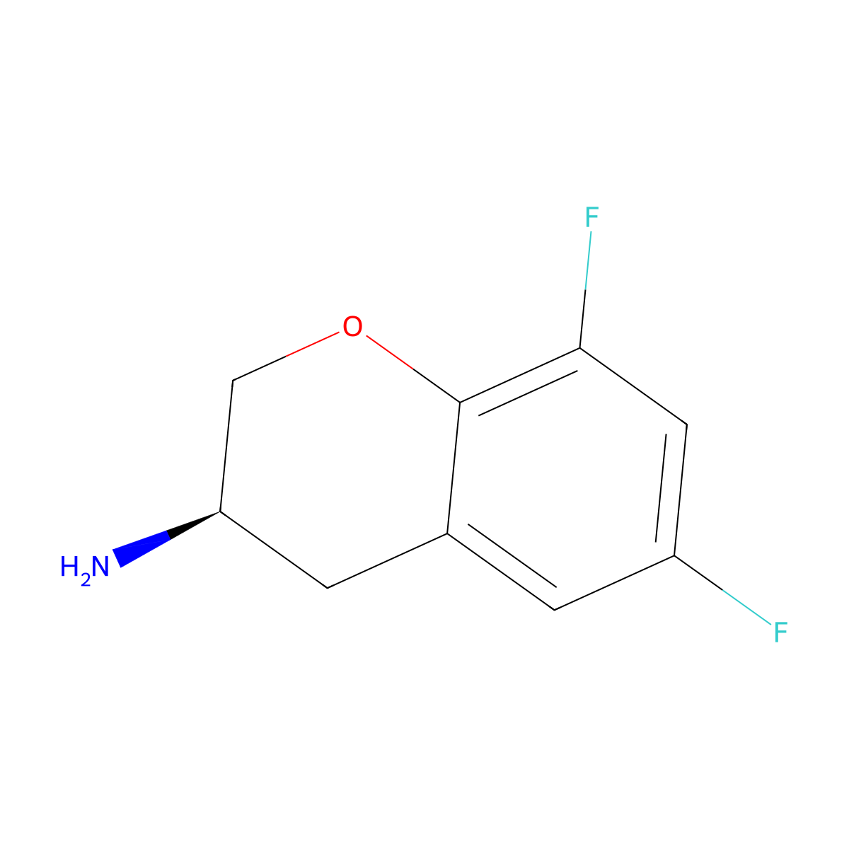 (R)-6,8-Difluorochroman-3-amine molecular structure, CAS 677773-54-5