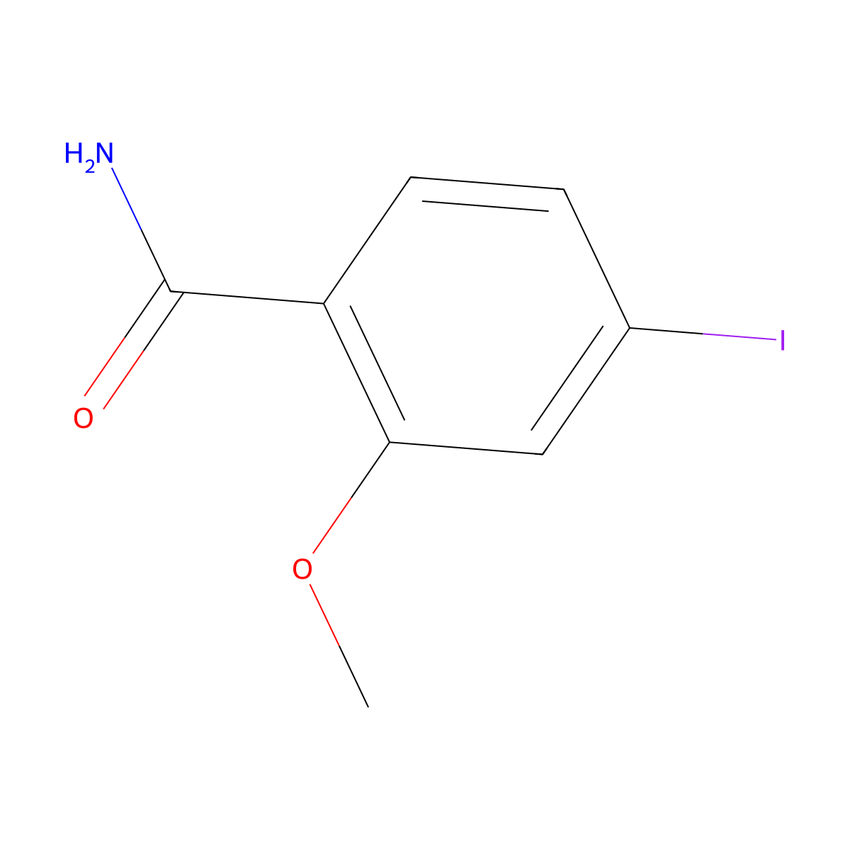 4-Iodo-2-methoxybenzamide molecular structure, CAS 677777-43-4