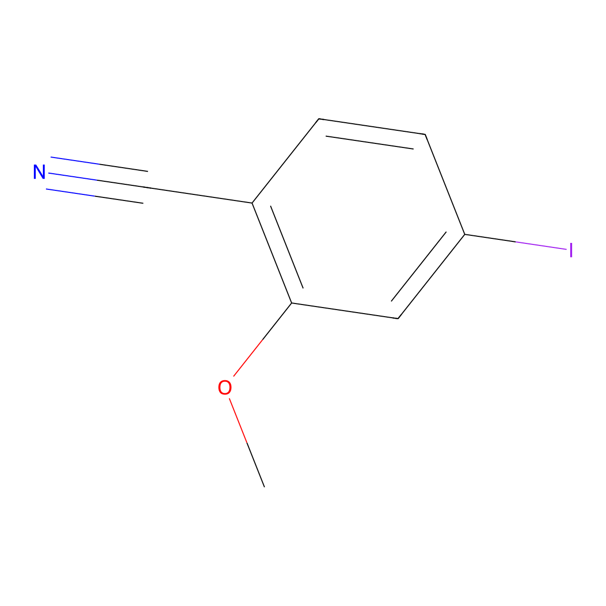 4-Iodo-2-methoxybenzonitrile molecular structure, CAS 677777-44-5