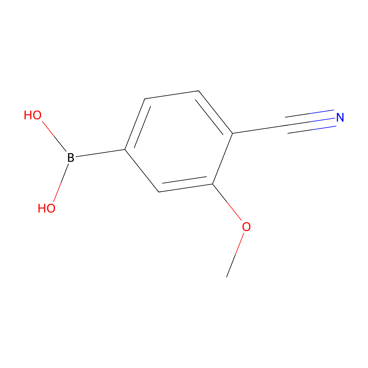 4-Cyano-3-methoxyphenylboronic acid molecular structure, CAS 677777-45-6